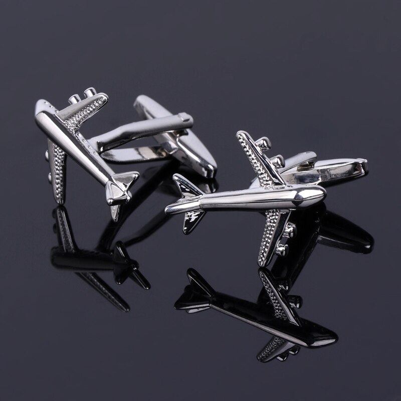 Novelty Airplane Wedding Party Suit Shirt Men's Cufflink Cuff Links men Wedding cufflinks Business Shirt Cufflink/Tie pin