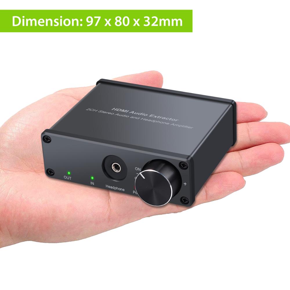 Esynic Hdmi Audio Extractor Met Volumeregeling Hdmi + Rca 3.5 Mm Stereo Converter Hoofdtelefoon Versterker Splitter Adapter 4K 3D