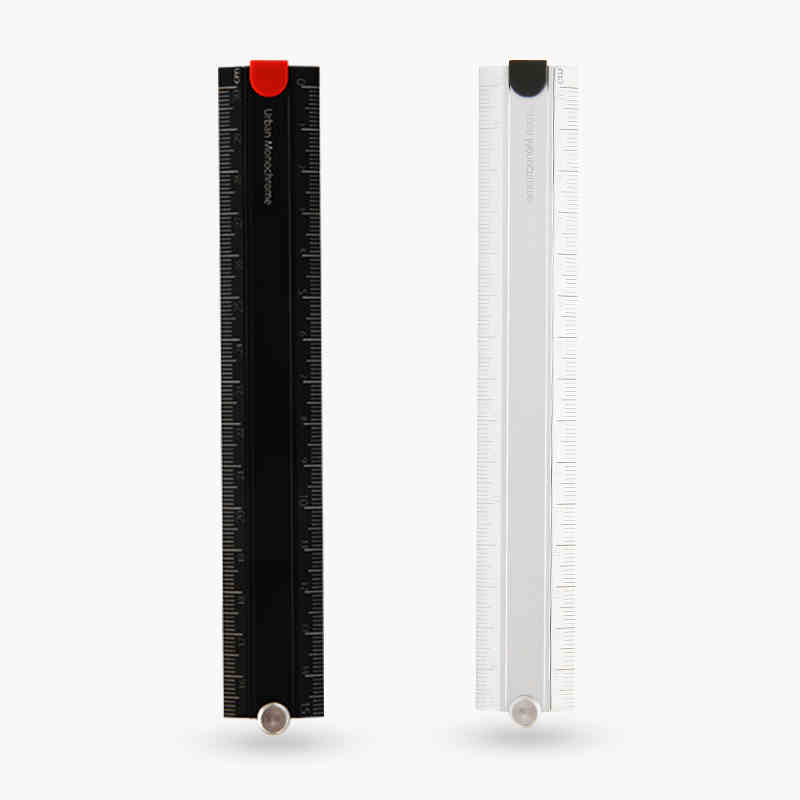 Kokuyo-Regla plegable de aluminio monocromática urbana, 15cm, 30cm, ángulo recto, papelería japonesa, suministros escolares de oficina, F336