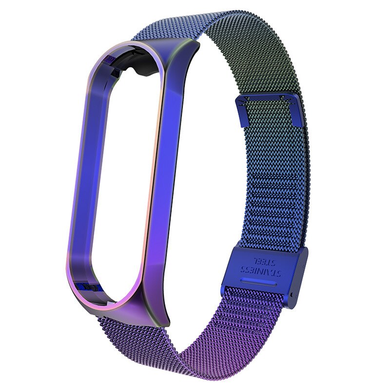 Strap For Xiaomi Mi Band 7 3 4 5 6 Wrist Metal Bracelet Screwless Stainless Steel MIband for Mi Band 7 6 4 3 5 Strap Wristbands: S / Red