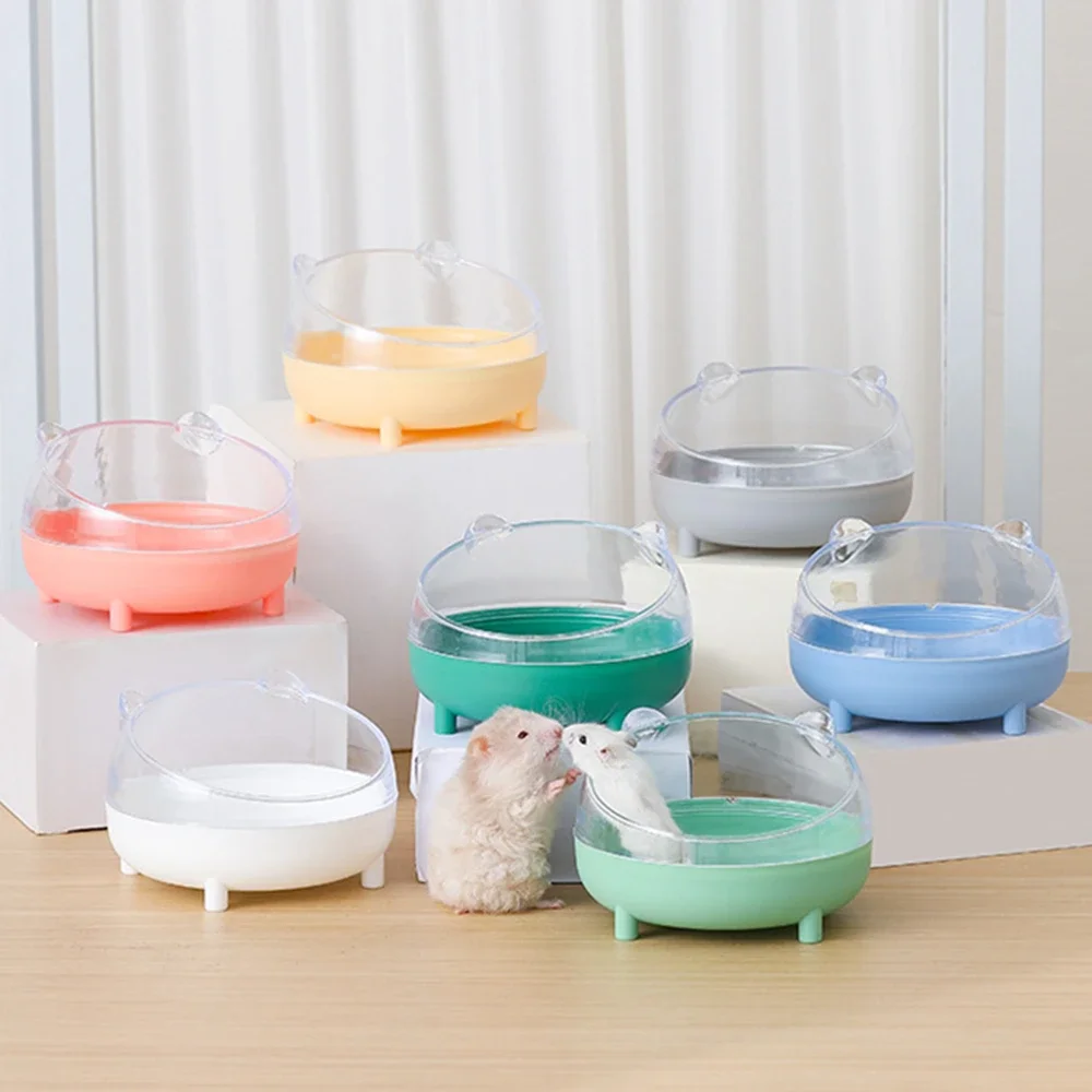 Caja de arena para hámster para mascotas, baño, casa para mascotas, contenedor de baño de arena transparente, lavabo de arena, oso dorado, ardilla, baño para mascotas pequeñas
