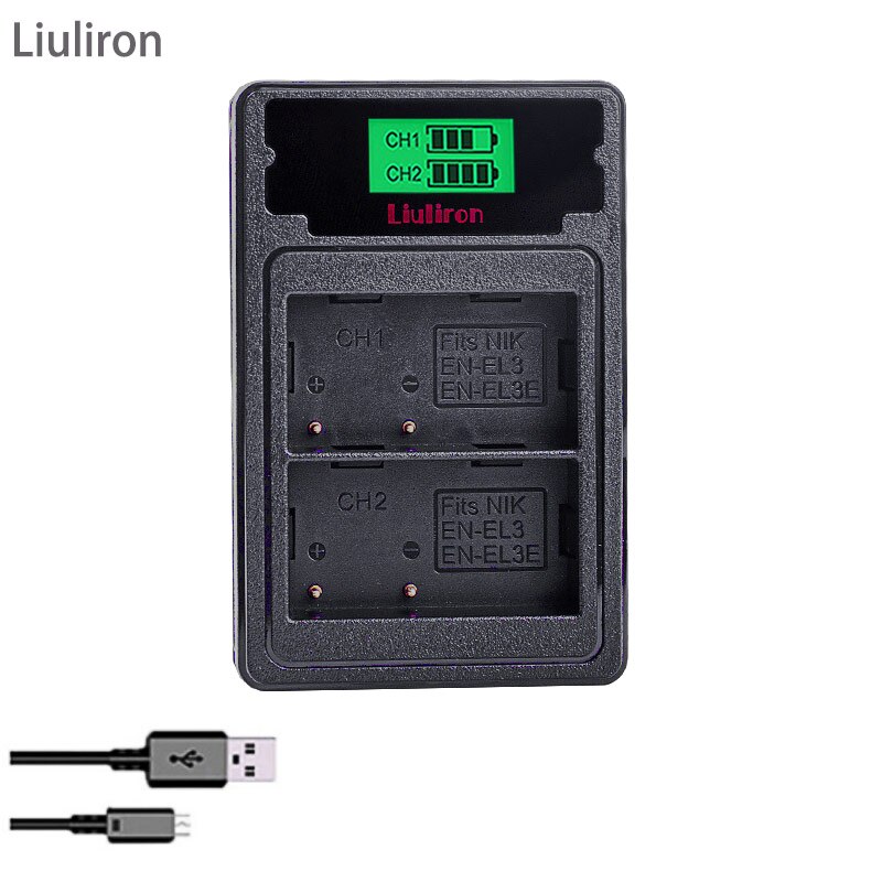 4X 7.4V 2400MAH EN-EL3E EN EL3e ENEL3e EL3 Battery + LCD CHARGER For Nikon D300S D300 D100 D200 D700 D70S D70 D80s D80 D90 D50