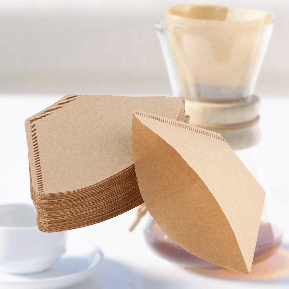 100x Unbleached Coffee Filter Papers Cones Cups Brewer Espresso Strainer Dripper American Coffee Maker Filter Paper