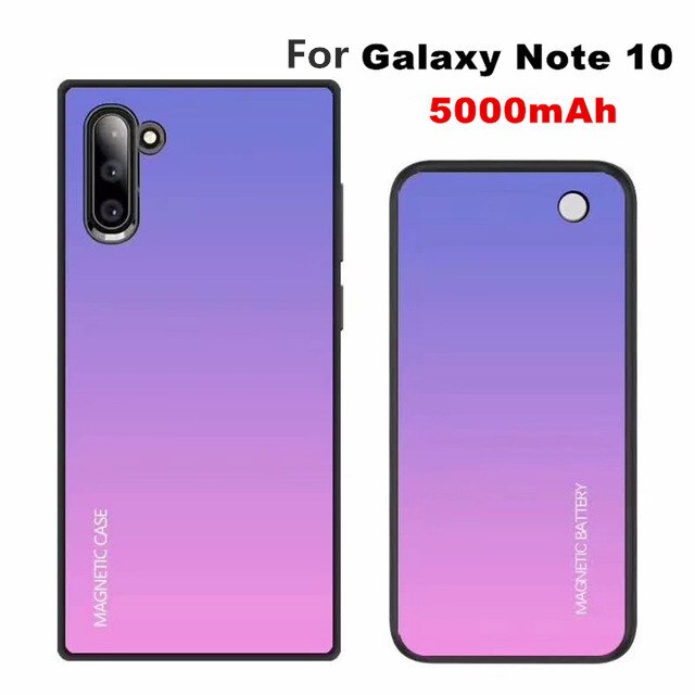 Funda magnética para Samsung Galaxy Note 10 Plus, batería de carga inalámbrica, 5000mAh: Pink For Note 10