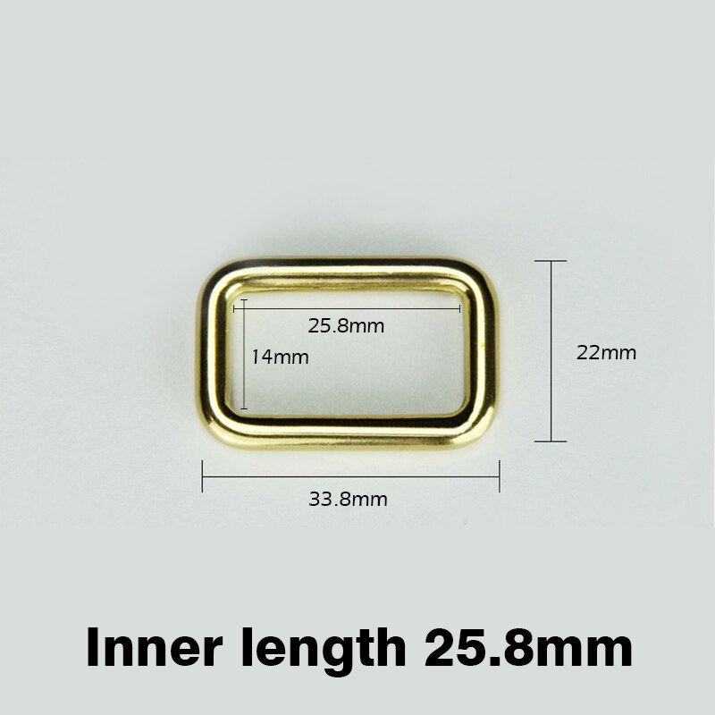WUTA Solid Brass Rectangle Loop Ring Buckle Metal Square Ring Buckle Bag Luggage Belt Keeper DIY Leather Accessories 1/2/10pcs: 1 pcs / Inner length 25.8mm
