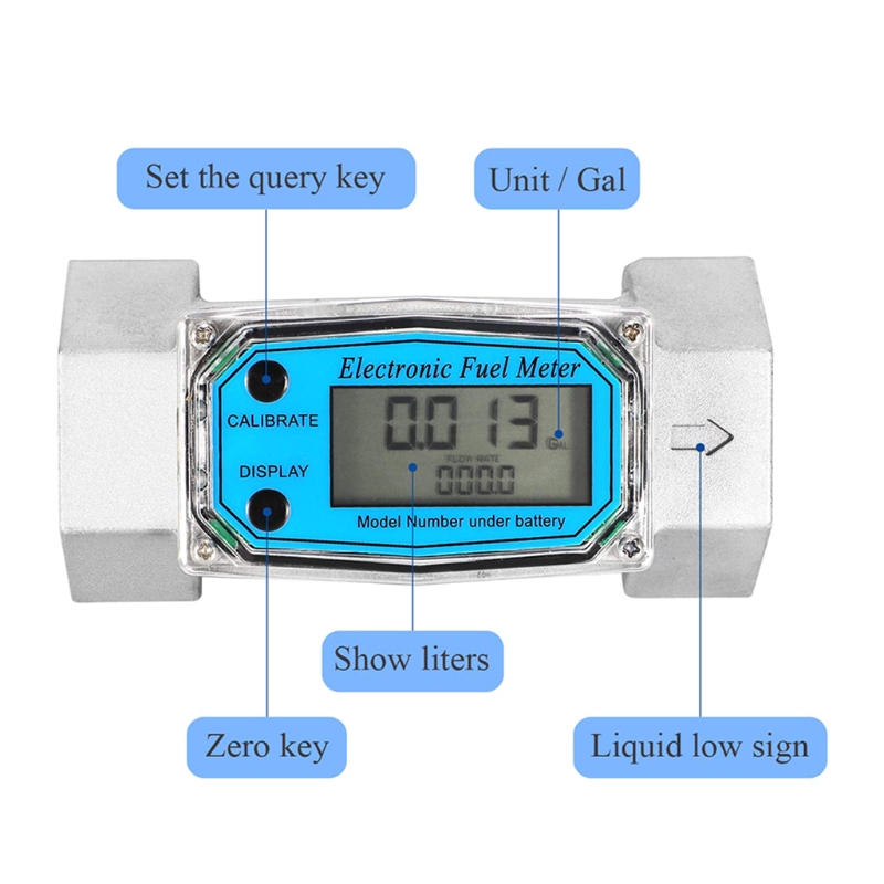 Digital Turbine Flow Meter Digital LCD Display Oil Fuel Flowmeter Measure Die sel Kerosene Gasoline Meter Display chip