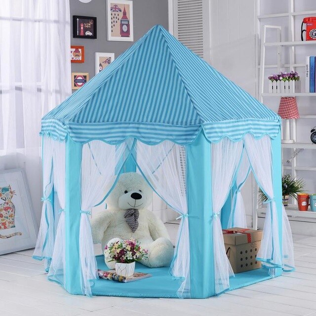 Indoor Tipi Children's Toy Tents for Kids Game Castle Play Tent House Wigwam Room Toys for 0-14 Years Baby: White