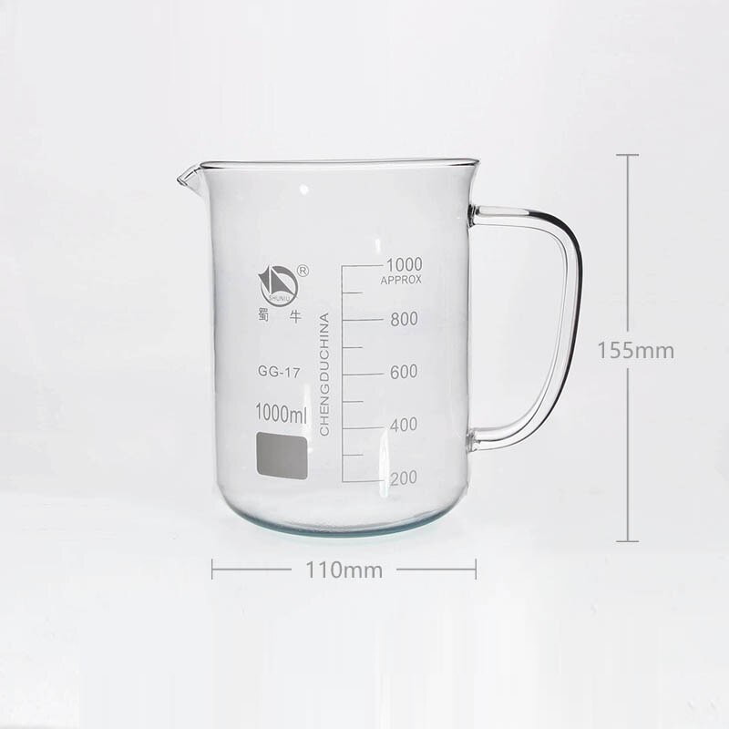 1Pc/lot lab Full Glass beaker with glass handle for Chemistry glass measuring beakers glassware