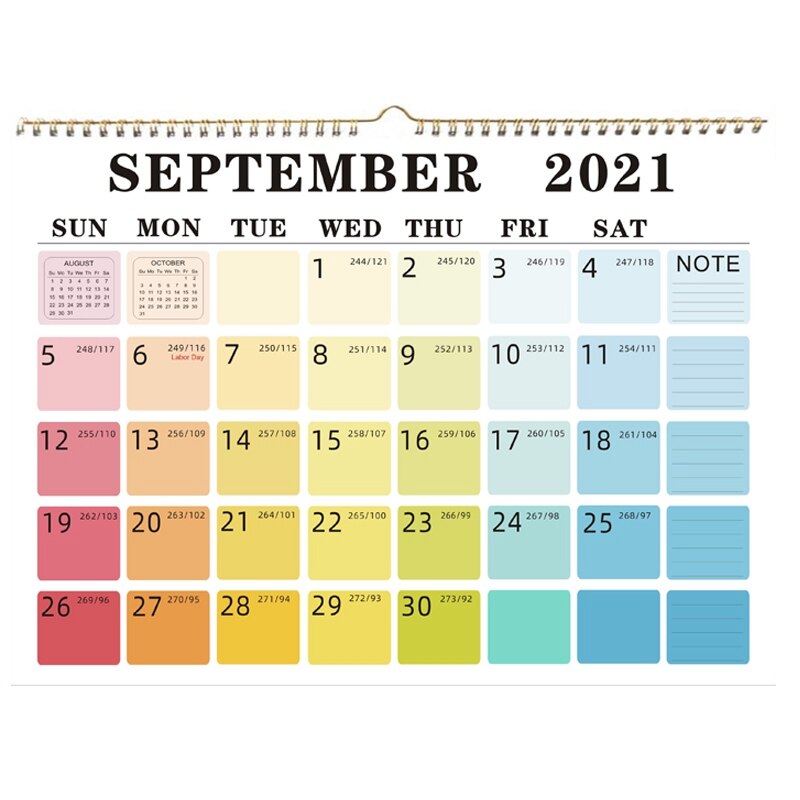 12 Monthly Wall Calendar with Thick Paper, 15.1inch x 11.6 inch, Twin-Wire Binding + Hanging Hook Colorful Lump
