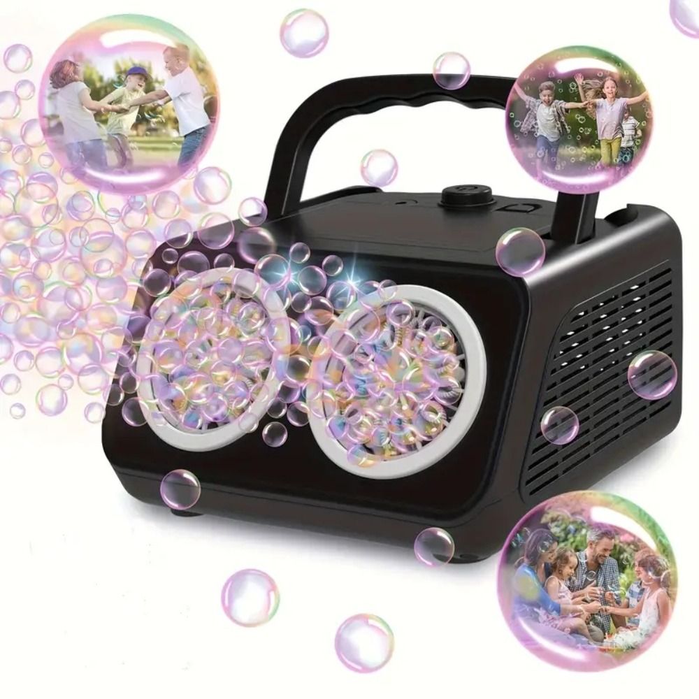 Fully Automatic Automatic Bubble Machine With 2 Fans 26 Holes Electric Bubble Blower Toys Handheld Multi Hole