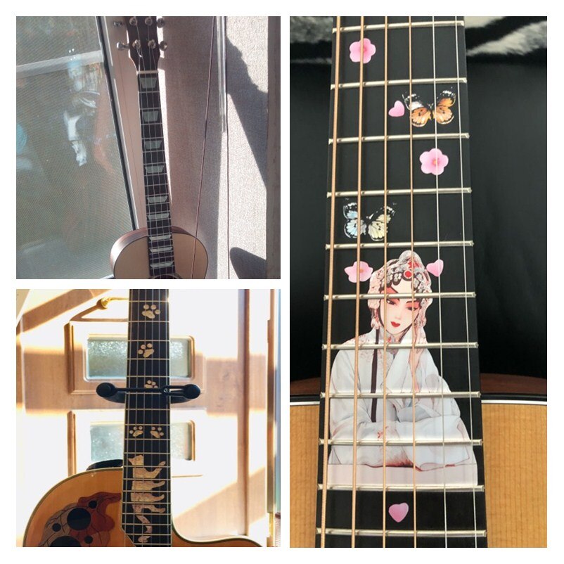 Guitar Fingerboard Fretboard Inlay Thin Stickers PVC Decals Decoration For Electric Acoustic Bass Guitarra Accessories