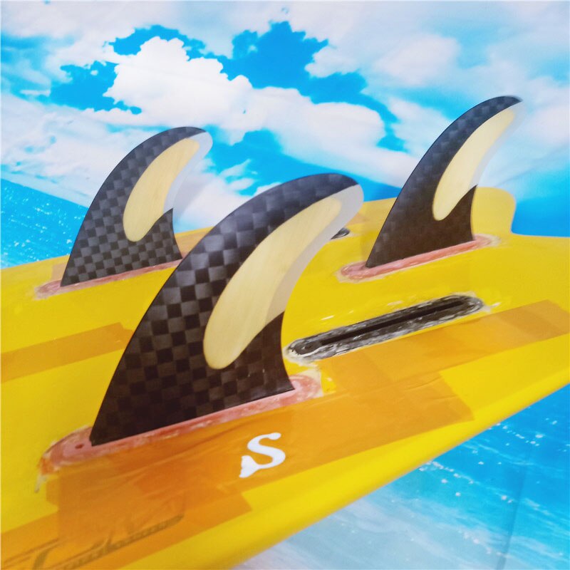carbonfiber Surfboard Fins FUTURE plug Tri fin Set for FUTURE box large G7 size fiberglass bamboo with 12K carbon surf Fin