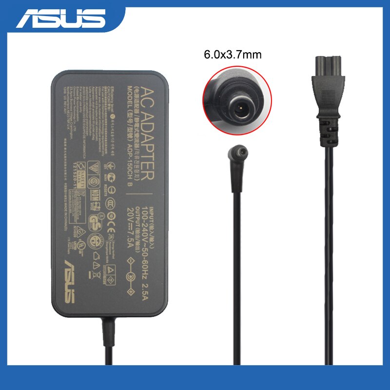 Adp -150ch b 20v 7.5a 150w 6.0 x 3.7mm netzteil laptop-ladegerät für asus rog  g531gt g731gt fx505gt fx705gt fx505dd fx505dt fx505du