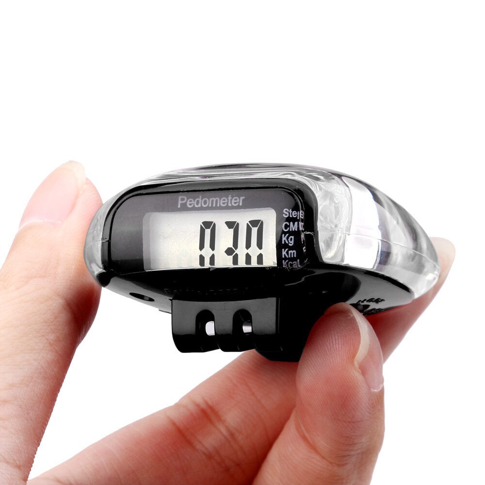 Kleine Lcd Stappenteller Walking Stappen Calorie Afstand Tellen Teller Rijden Afstand Indicator Calorieverbranding Indicator W: Black