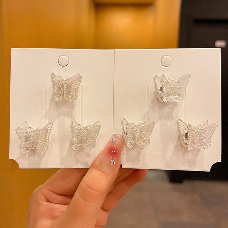 Artiglio per capelli carino Dolce affrescare Piccola farfalla Fiore Pinza clip intrecciate Ragazza Bella trasparente mini Morsetti per capelli Barrettes: Cielo Blu