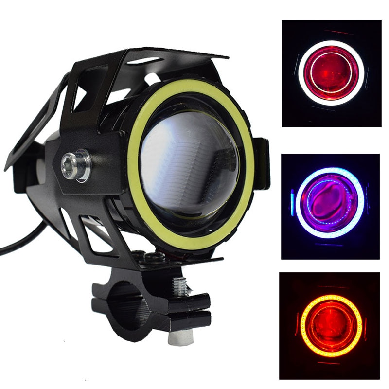 2 sztuk 125W U7 motocykl anioł diabelskie oko reflektor DRL reflektory doprowadziło lampa motocyklowa jazdy światła przeciwmgielne