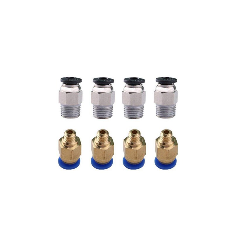 10pcs/lot PC4-M10 Pneumatic Connectors For 3D Printers Parts bowden Quick Jointer coupler 1.75/3mm Pipe PC4M6 fittings PTFE Tube