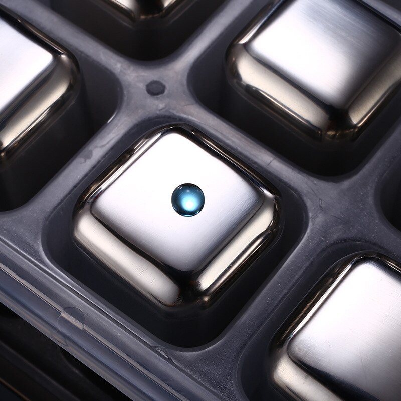 Stainless Steel Whiskey Stone Reusable Ice Cubes Wine Stone Rocks with Box For Whisky Wine Drink Bar Tool Sets