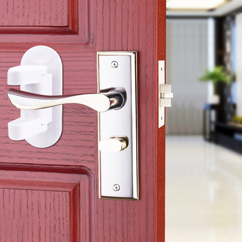 Plastic Child Safe Security Window Door Sash Lock Safety Lever Handle Sweep Latch Proof Doors Adhesive Lever Handle Safety Lock