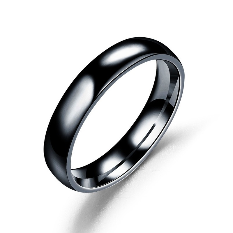 Simple 6mm Titanium Ring Women Men Prevent Allergy High Polished Wedding Rings Stainless Steel Couple Finger Jewelry: 5 / black