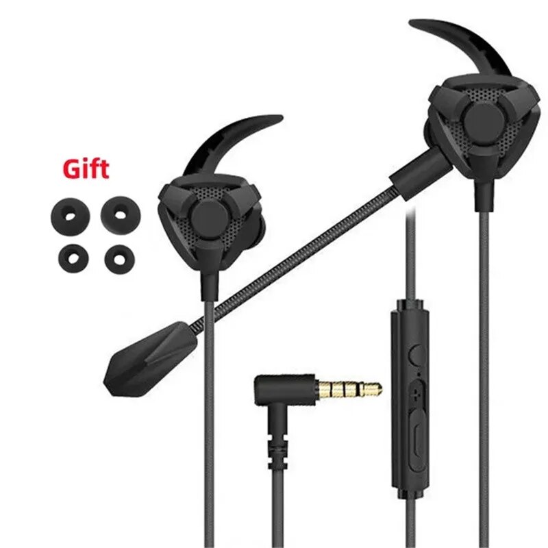 E Sports Gaming with Microphone In-ear Headphones Noise-cancelling Plug-in Mobile Computer Earbuds Wired Earphone PUBG Headset: Blue