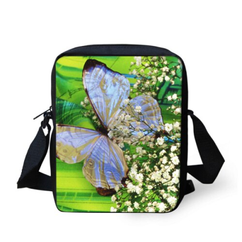 Vlinder Print Vrouwen Messenger Bags Kleine Cross-body Bags Voor Tiener Meisjes Mini Kids Schouder Bolsas Vrouwelijke: Z676E