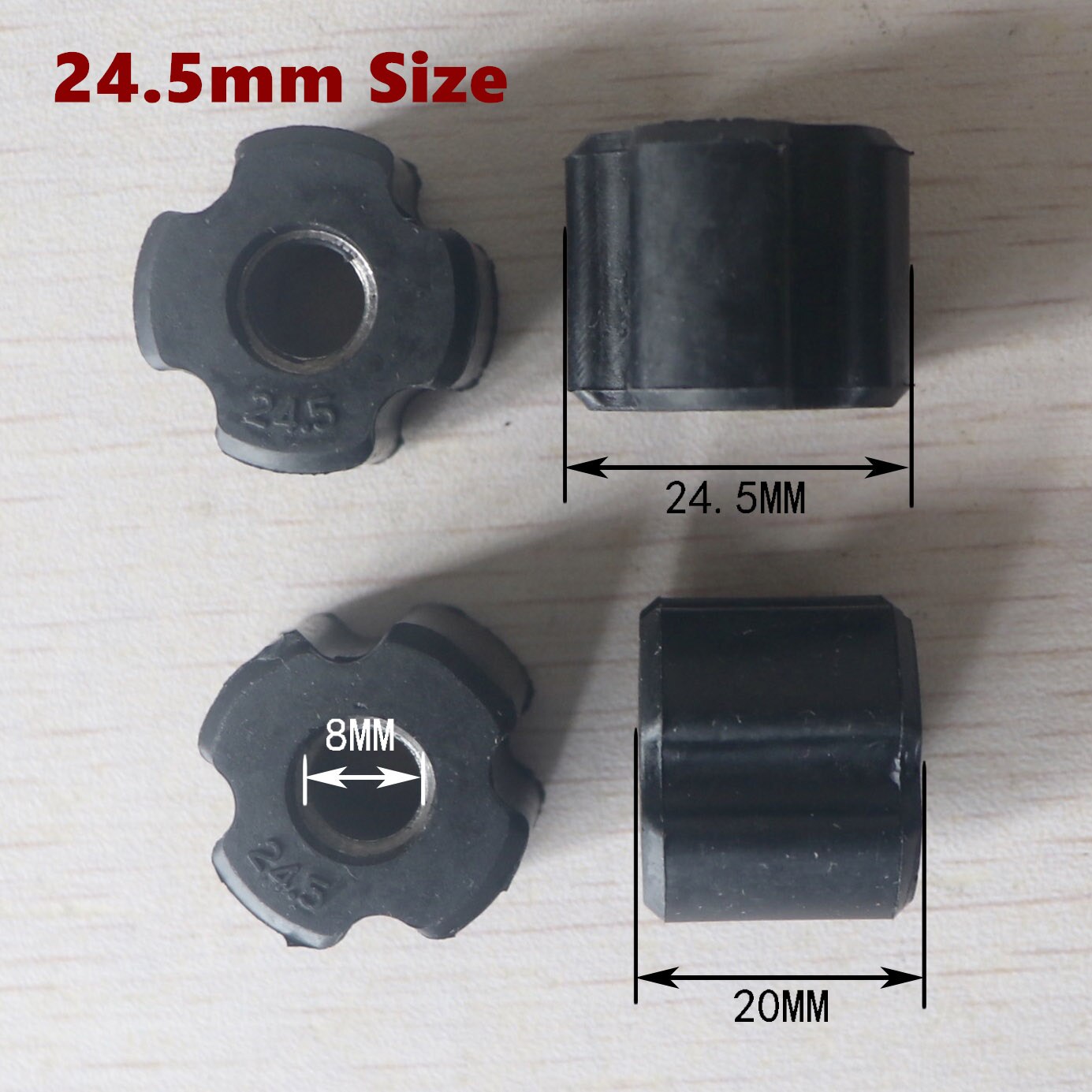 Buje de rodamiento de aceite del eje de la desbrozadora, diámetro exterior de 23,5mm/24,5mm/25,5mm, diámetro interior de 8mm, tubo de 26mm/28mm, 10 piezas
