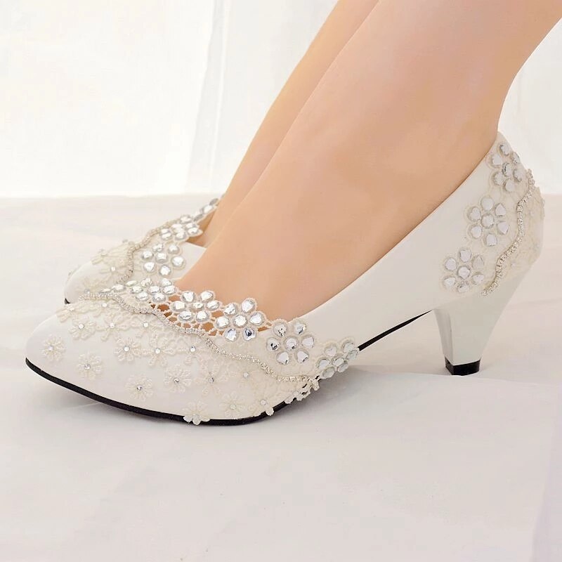 Weiß strass hochzeit schuhe frau hoch Fersen Pumps frauen schuhe hoch Hacke damen braut schuhe weibliche chaussure femme Kralle #58: Weiß 8cm / 10