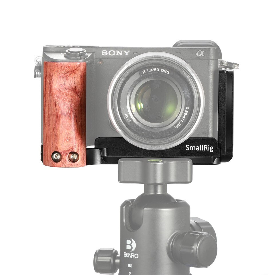 SmallRig A6500 L-Halterung Käfig Kit Für Sony Alpha A6500 Seite Platte + Arca Grundplatte L Platte Mit Holz hand Grip -2074