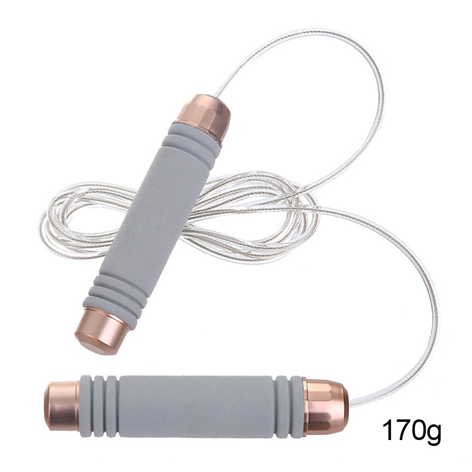 GOBYGO Steel Wire Weight-bearing Skipping Rope Jumping Rope Competition Yoga Fitness Training Home Portable Fitness Equipment: Type A-Gray 170g