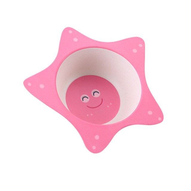 Bol de bébé en fibre de bambou plats pour enfants, bol d'alimentation naturel vaisselle pour enfants table dessin animé: Star