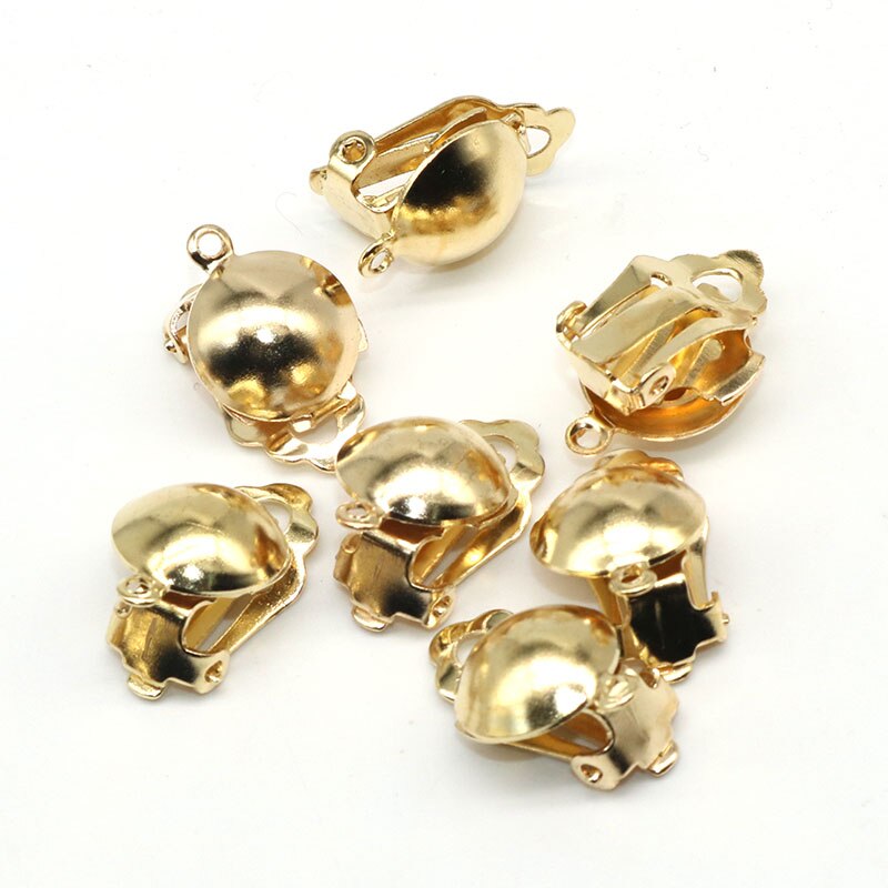 20pcs/lot 12mm Earring Diy Ear Accessories Clip On Earring Flat Silver Color Loop Clasps Clamps Connector Jewelry Making