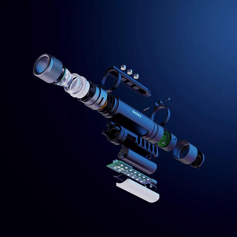 NEXTOOL 6-in-1 1000lm Dual-licht Zoomable Alarm Taschenlampe USB-C Wiederaufladbare Handy, Mobiltelefon Energie Bank Magnetische Camping arbeit