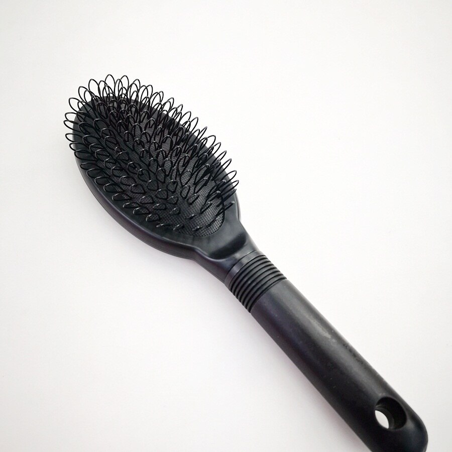 Pink Loop Brush Comb For Hair Extension 1pc Massage Anti-Static Black Hairstyling Combs For Hair Salon: Black