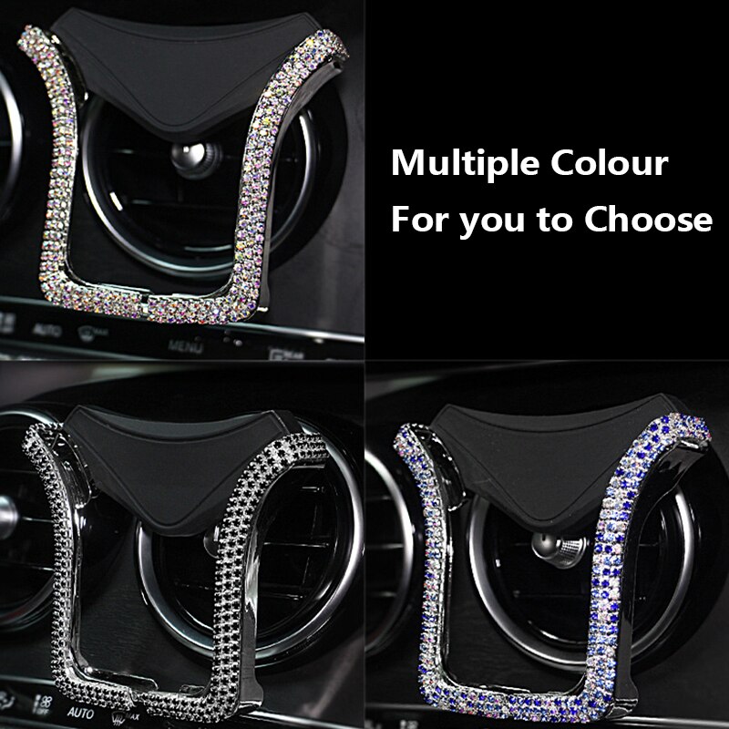 Cell Phone Holder For IPhone Samsung Car Holder Universal Car Phone Holder With Bing Crystal Rhinestone Car Air Vent Mount Clip