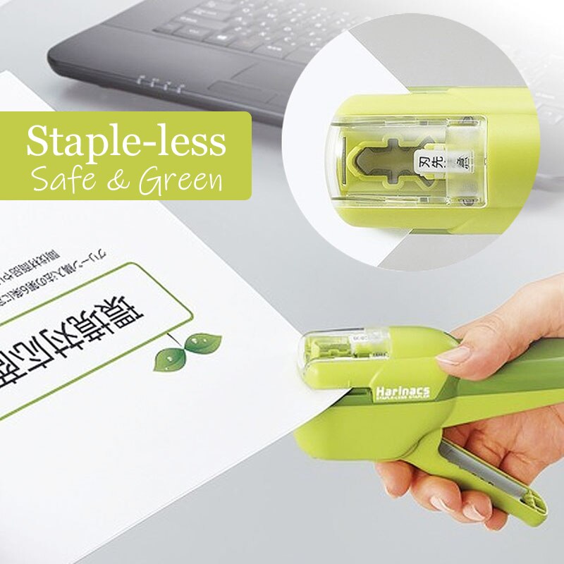 Grapadora Manual sin grapas japonesa KOKUYO Harinacs, grapadora grande y creativa sin grapas, papelería de oficina, seguro y fácil de usar, 1 unidad