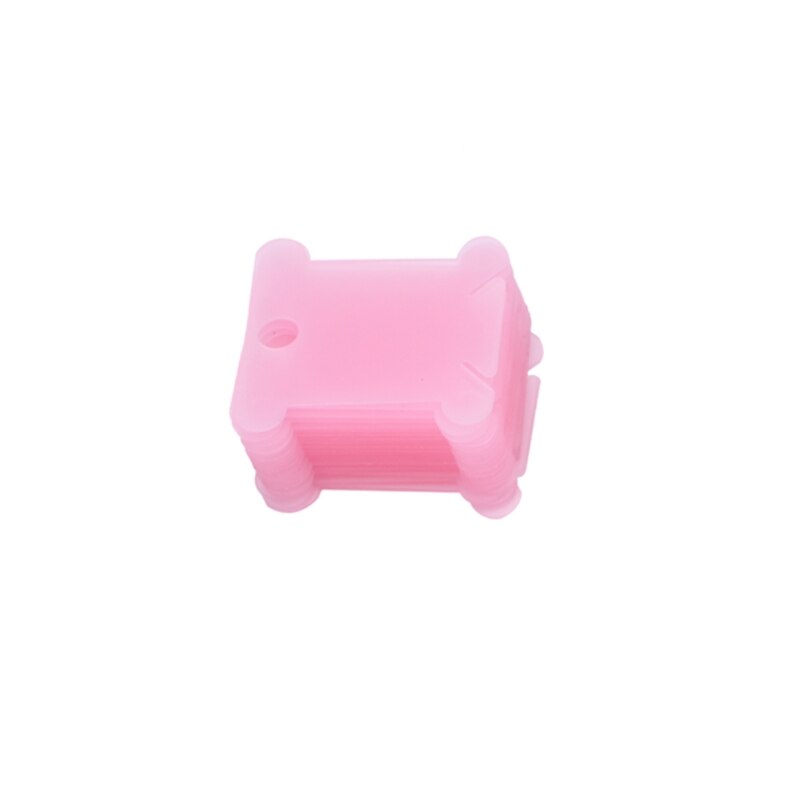 100Pcs Embroidery Floss Craft Thread Bobbin Cross Stitch Storage Holder Plastic: pink