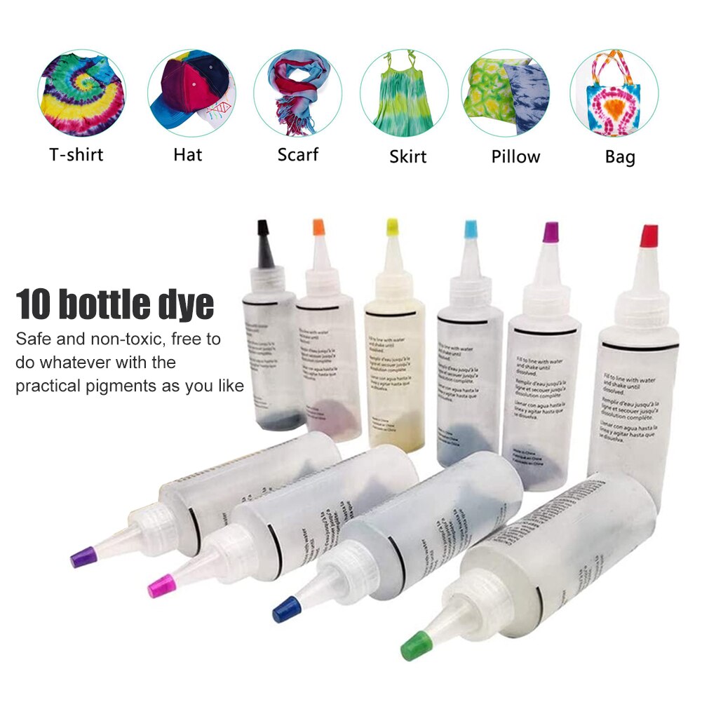 Fabric Tie Dye Kit Non Toxic Adults Kids Permanent Cold Water DIY Clothing Art Craft Handmade Pigment Graffiti Textile Paint