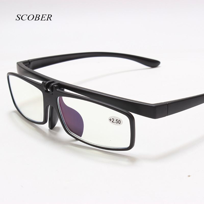 Flip Leesbril Mannen Anti-Blauw Leesbril Vrouwen Anti-vermoeidheid UV400 Presbyopic Lenzen