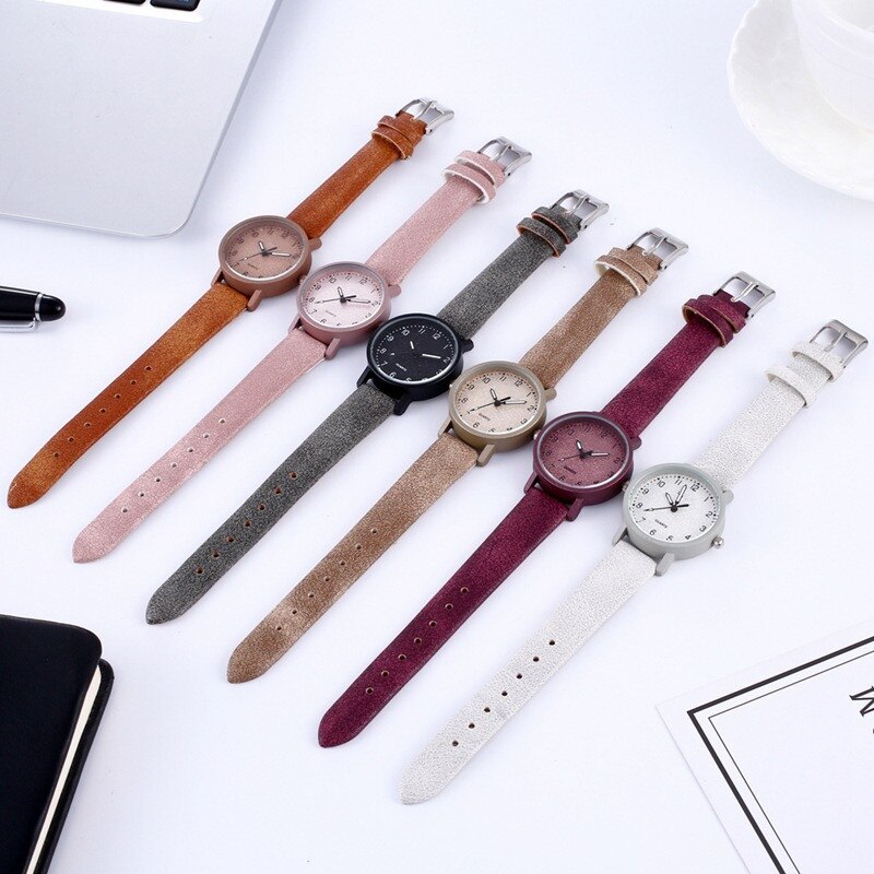 Creatieve Vrouwen Casual Quartz Lederen Band Band Horloge Analoog Rose Goud Vrouwen Horloge Staal Luxe Dames horloge