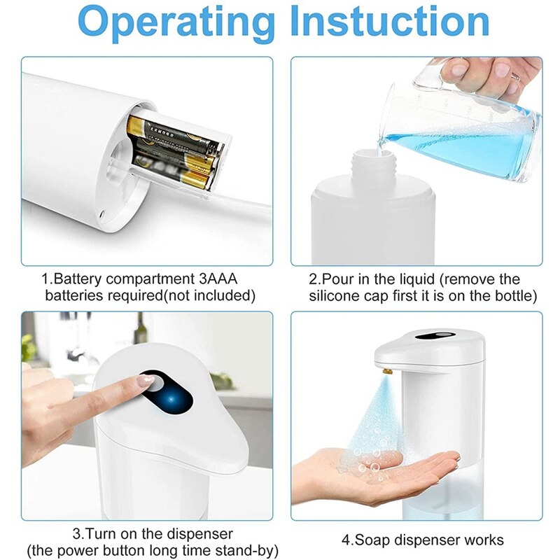 Automatic Disinfectant Dispenser, 500 Ml Automatic Sprayer With Infrared Sensor, Large Non-Contact Soap Dispenser