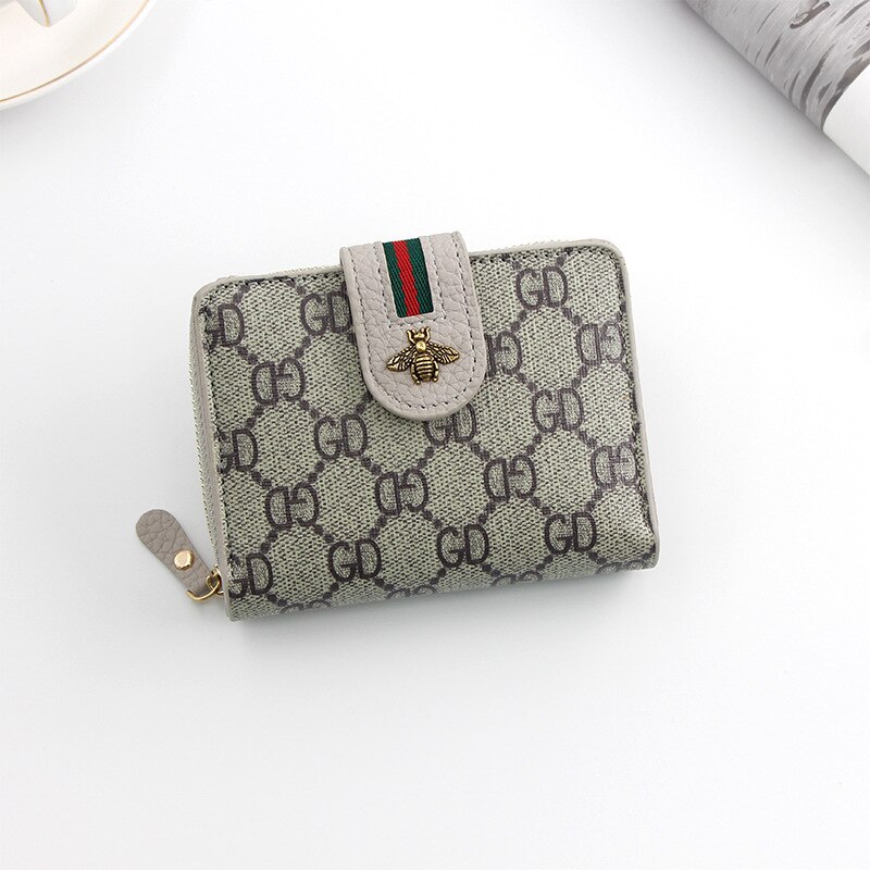 coréen portefeuille femmes sac à main Mini changement sac carte sac femmes court portefeuille portefeuille: Gris