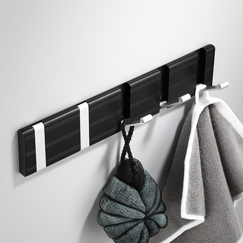 Schwarz kreative unsichtbar haken, raum Aluminium eintrag haken, versteckte haken, klapp haken, 1-5 haken.