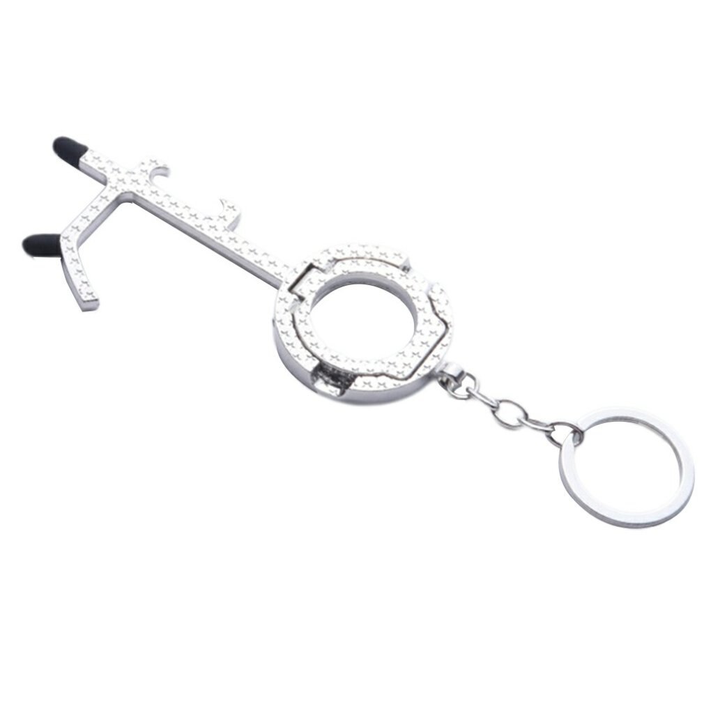 No-Touch Deuropener Lift Knop Contactloze Veiligheid Deur Opener Draagbare Key Bier Trigger Opening Deur: WHITE