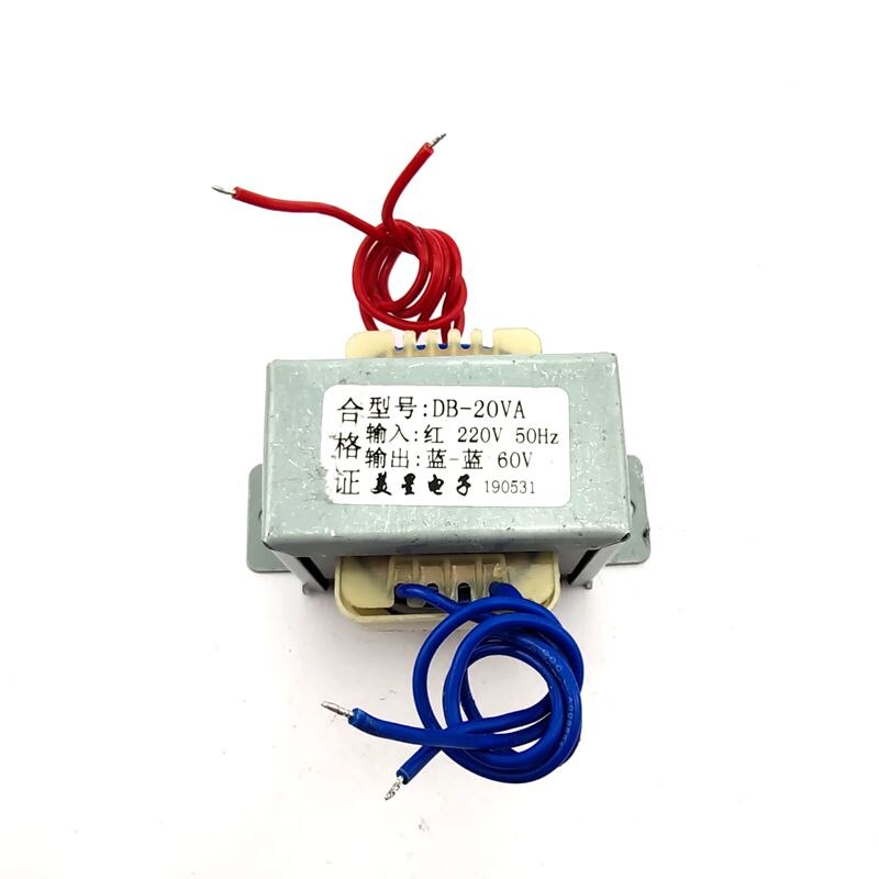 Transformador de frecuencia de potencia aislado, transformador de ca de 20W, 220V a 60V, 0.3A, ca 60v