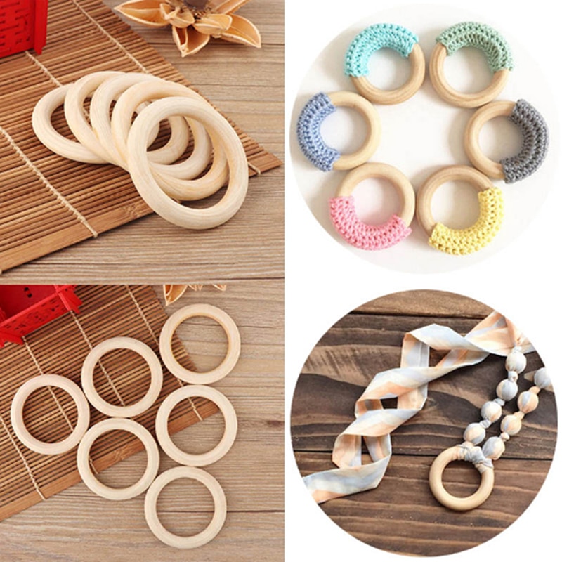 Safe Baby infant Wooden Teether Rings Teething Toy Infant Silicone Tooth 3-12 Month Baby care Natural Baby Toys 68mm Crafts N1