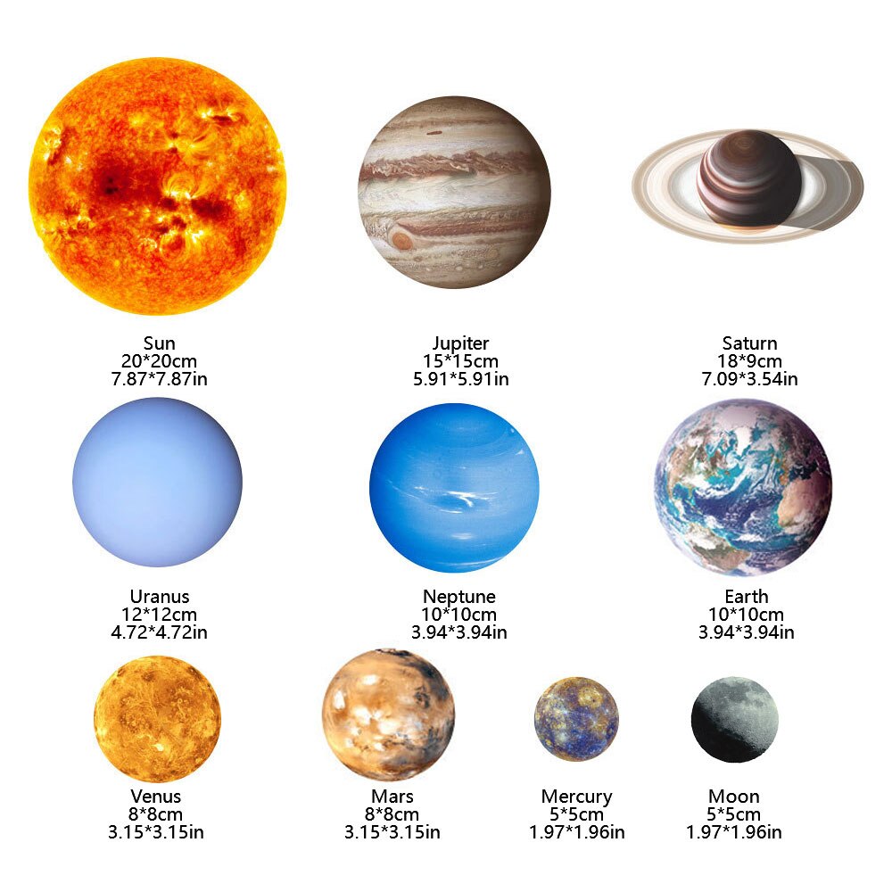 Solar System Planets Wall Stickers for Kids Room Living Room Home Decoration Wall Decal Home Decor Baby Nursery Wall Decoration