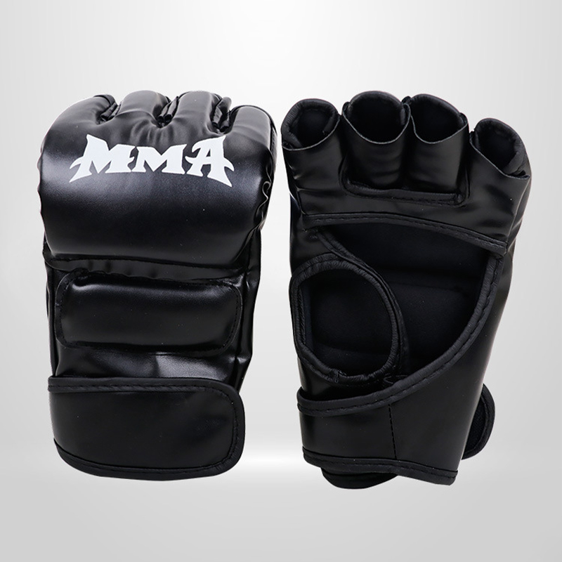 Guantes de entrenamiento de boxeo , cojín de cuero de medio dedo para adultos, Sanda, boxeo, UFC, bolsa de arena para entrenamiento, nudillos