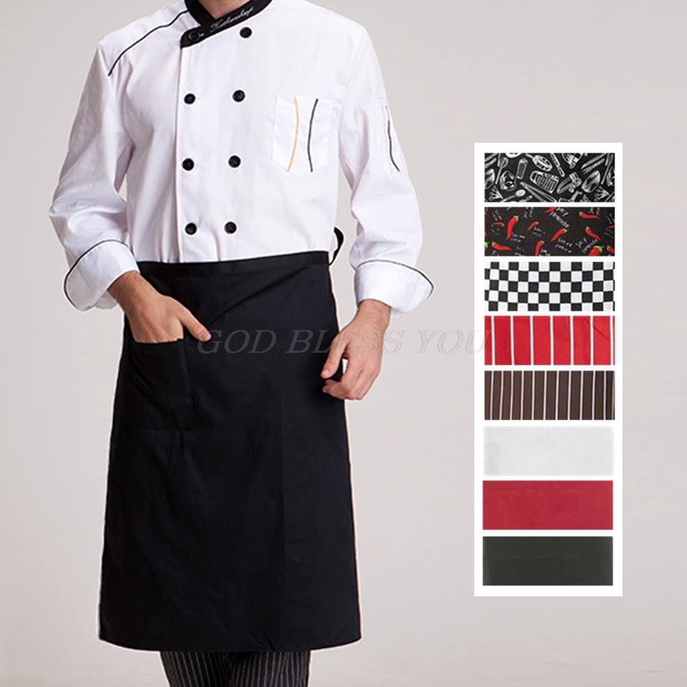 Kitchen Cooking Aprons Work Dining Half-length Long Waist Apron Catering Chefs Hotel Waiters Uniform Essential Supplies