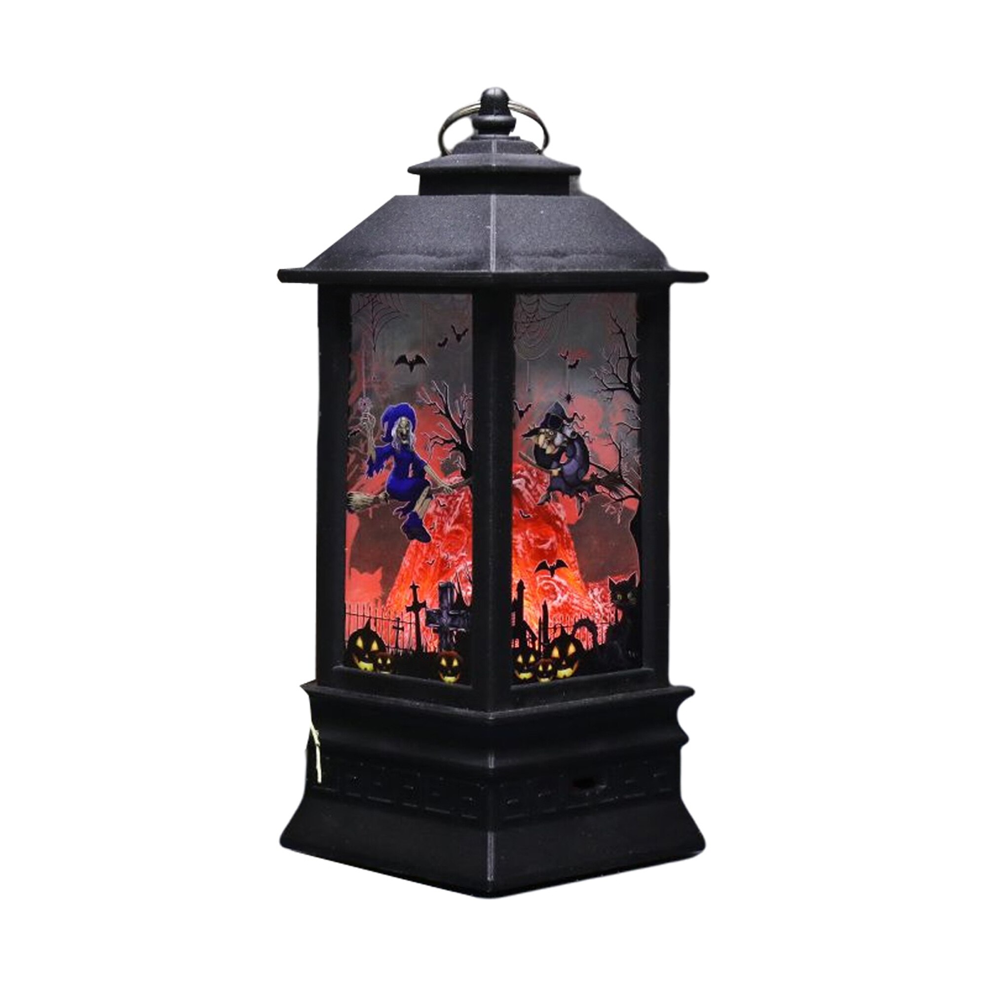 Halloween LED Night Light Portable Halloween Pattern Lamp Handled Halloween Party Decoration: Light Grey